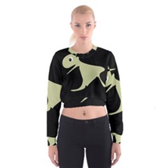 Kangaroo Women s Cropped Sweatshirt by Valentinaart