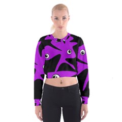 Purple Amoeba Women s Cropped Sweatshirt by Valentinaart