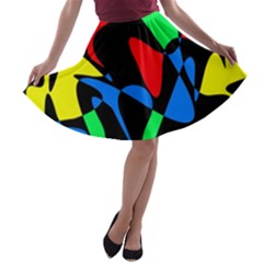 Colorful Abstraction A-line Skater Skirt