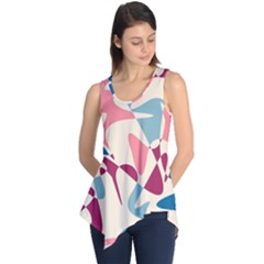 Blue, Pink And Purple Pattern Sleeveless Tunic