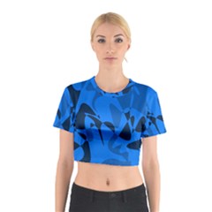 Blue Pattern Cotton Crop Top