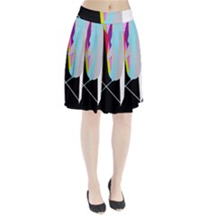 Colorful Abstraction Pleated Skirt