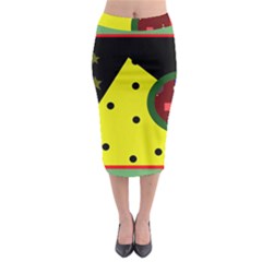 Abstract Design Midi Pencil Skirt