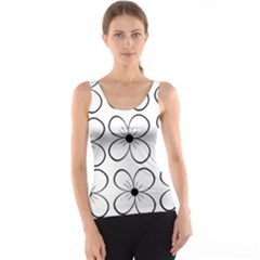 White Flowers Pattern Tank Top by Valentinaart