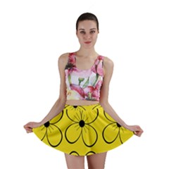 Yellow Floral Pattern Mini Skirt by Valentinaart