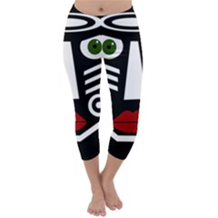 African Mask Capri Winter Leggings 