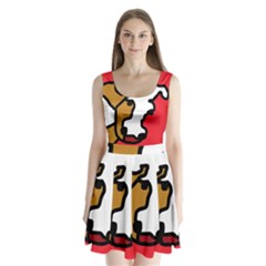 Artistic Cow Split Back Mini Dress 