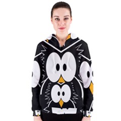 Black Owl Women s Zipper Hoodie by Valentinaart