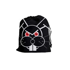 Evil Rabbit Drawstring Pouches (medium)  by Valentinaart