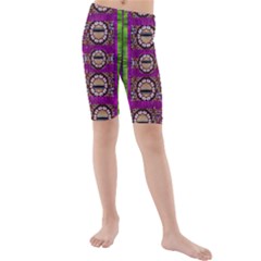 Rainbow Love For The Nature And Sunset In Calm And Steady State Kid s Mid Length Swim Shorts