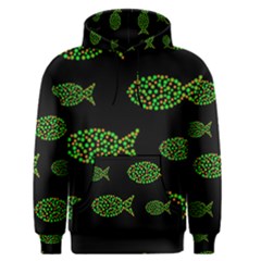 Green Fishes Pattern Men s Pullover Hoodie by Valentinaart