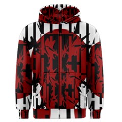 Red, Black And White Decorative Design Men s Zipper Hoodie by Valentinaart