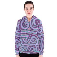 Purple Lines Women s Zipper Hoodie by Valentinaart