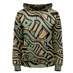 Green Abstract Art Women s Pullover Hoodie by Valentinaart