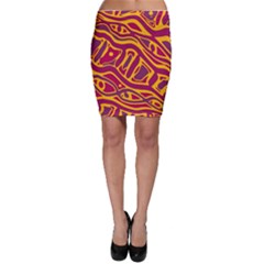 Orange Abstract Art Bodycon Skirt by Valentinaart