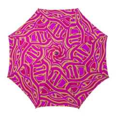 Pink Abstract Art Golf Umbrellas by Valentinaart