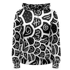 Black And White Playful Design Women s Pullover Hoodie