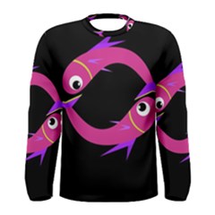 Magenta Fishes Men s Long Sleeve Tee by Valentinaart