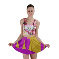 Yellow And Magenta Landscape Mini Skirt by Valentinaart