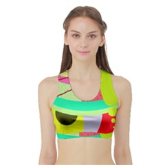 Colorful Abstraction By Moma Sports Bra With Border