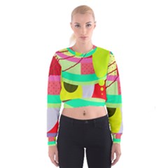 Colorful Abstraction By Moma Women s Cropped Sweatshirt