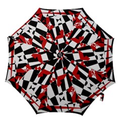 Red, Black And White Chaos Hook Handle Umbrellas (small)