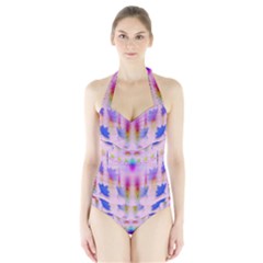 Rainbows And Leaf In The Moonshine Halter Swimsuit