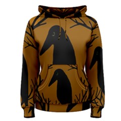 Halloween Raven - Brown Women s Pullover Hoodie by Valentinaart