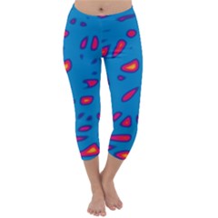 Blue And Red Neon Capri Winter Leggings 