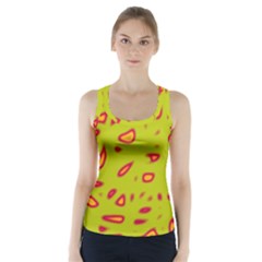 Yellow Neon Design Racer Back Sports Top