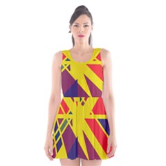 Hot Abstraction Scoop Neck Skater Dress