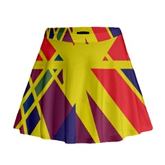 Hot Abstraction Mini Flare Skirt