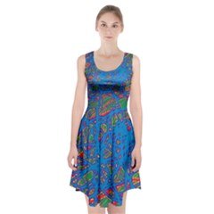 Colorful Neon Chaos Racerback Midi Dress