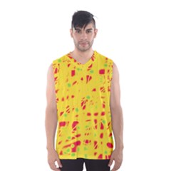 Yellow And Red Men s Basketball Tank Top by Valentinaart