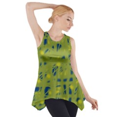 Green And Blue Side Drop Tank Tunic