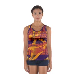 Orange High Art Women s Sport Tank Top  by Valentinaart