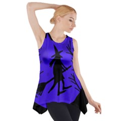 Halloween Witch - Blue Moon Side Drop Tank Tunic by Valentinaart