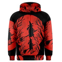 Halloween Witch - Red Moon Men s Zipper Hoodie