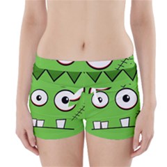 Halloween Frankenstein - Green Boyleg Bikini Wrap Bottoms by Valentinaart