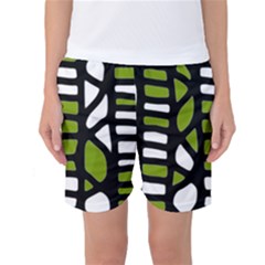 Green Decor Women s Basketball Shorts by Valentinaart