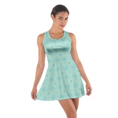 Light Blue Lattice Pattern Cotton Racerback Dress