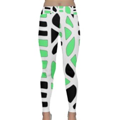 Light Green Decor Yoga Leggings  by Valentinaart