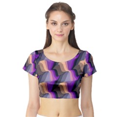 Wavy Pattern                                                                                           Short Sleeve Crop Top