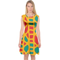 Abstract Decor Capsleeve Midi Dress by Valentinaart