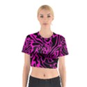 Magenta and black Cotton Crop Top View1