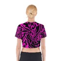 Magenta and black Cotton Crop Top View2