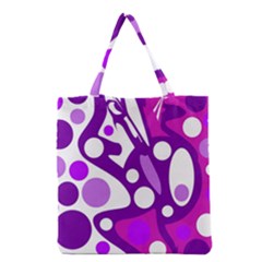 Purple And White Decor Grocery Tote Bag by Valentinaart