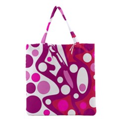 Magenta And White Decor Grocery Tote Bag by Valentinaart