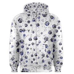 White And Deep Blue Soul Men s Zipper Hoodie