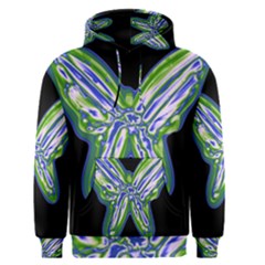 Green Neon Butterfly Men s Pullover Hoodie by Valentinaart